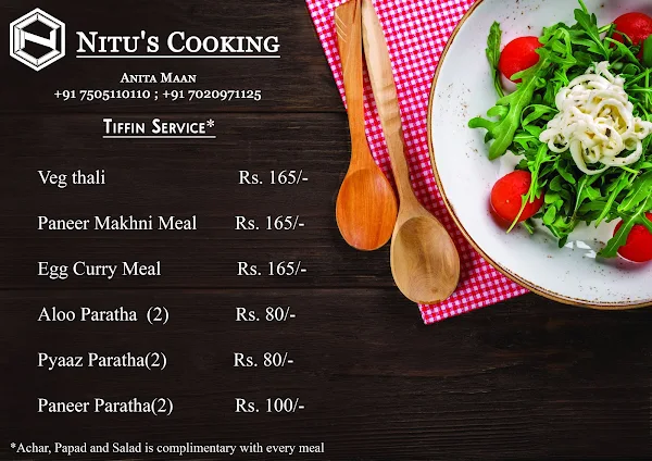 Nitus Cooking menu 