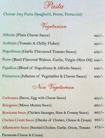 Oliva Lounge Bar menu 
