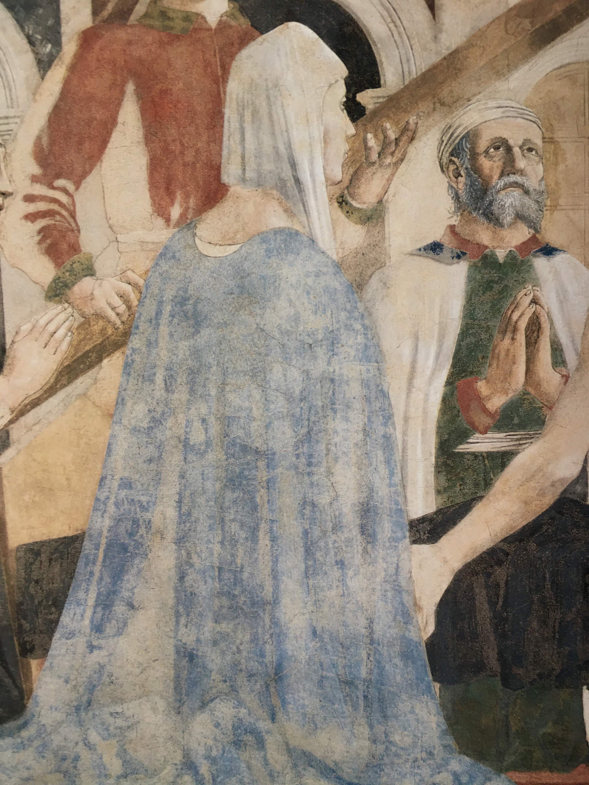 Piero della Francesca, Le Storie della Vera Croce, Verifica e Adorazione della Croce (particolare),
Basilica di San Francesco, Arezzo