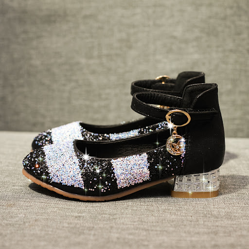 Title 2, Rainbow Childrens Crystal High Heels. Sparklin...