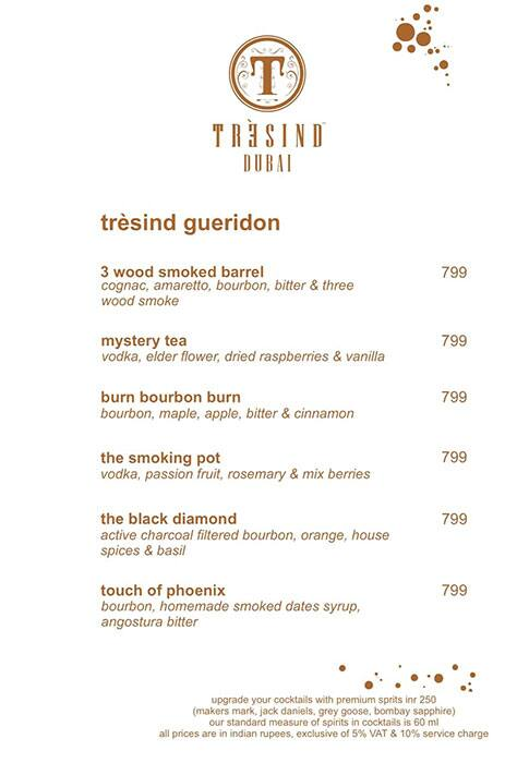 Trèsind menu 