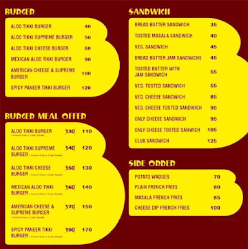 Big Belly's menu 