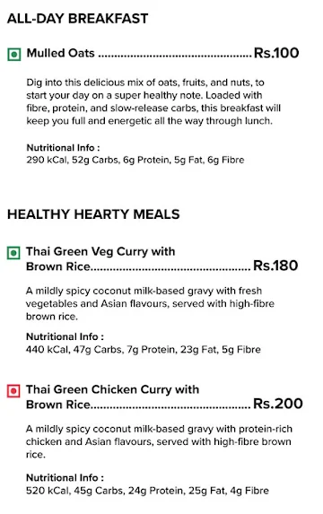 Grow Fit menu 