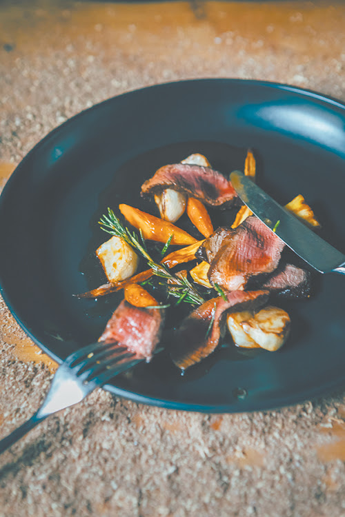 Ye Olde Test Kitchen's venison with winter roast veg.