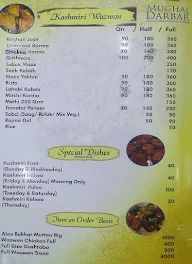 Kashmiri Mughal Darbar menu 2