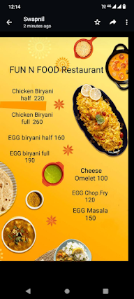 Fun N Food, Wadgaon menu 1