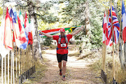 Ultramarathon runner David Barnard at the finish line of the 2016 Grand 2 Grand Ultra run, he hopes to raise R250,000 for the Nelson Mandela Children's Hospital