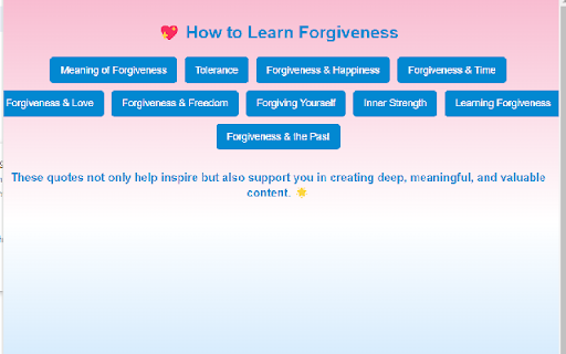 How to Learn Forgiveness