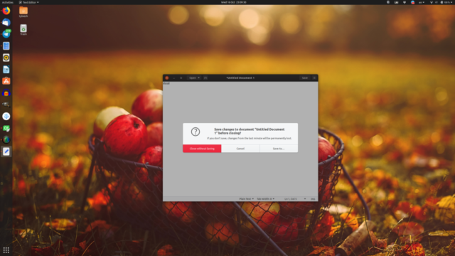 Close File without saving - Gedit
