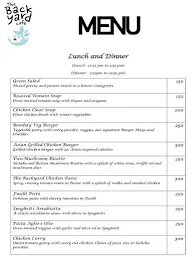 The Backyard Cafe menu 3