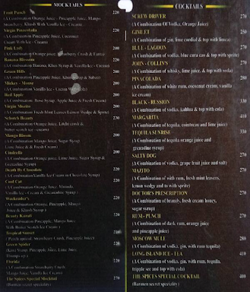 The Spices Fusion Dhaba menu 