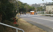 UKZN Westville campus, Police blocking student's entrance.