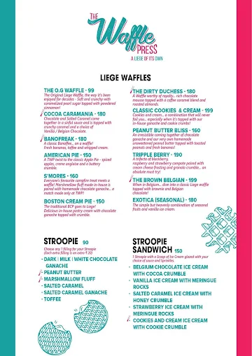 The Waffle Press menu 