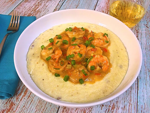 A bowl of delicious Shrimp & Grits!