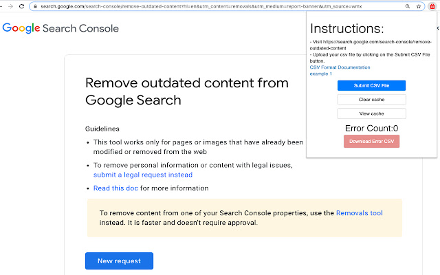 WebMasterTools: Bulk Outdated Content Removal chrome extension