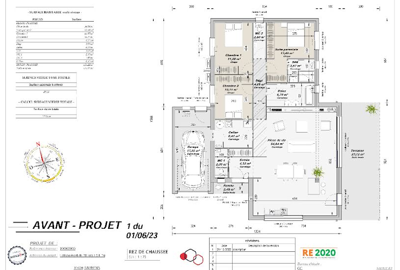  Vente Terrain + Maison - Terrain : 700m² - Maison : 142m² à Muret (31600) 