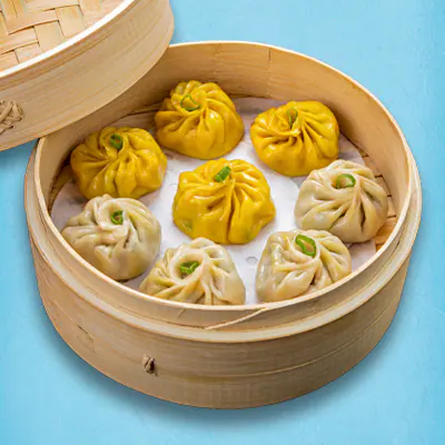 Veg Half And Half Momos - 6 Pcs + 6 Pcs