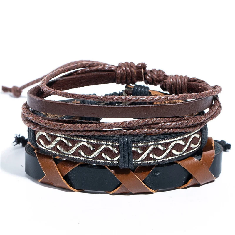 Mehrschichtiges handgefertigtes handgefertigtes Armband im ethnischen Stil