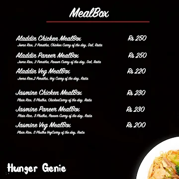 Hunger Genie menu 