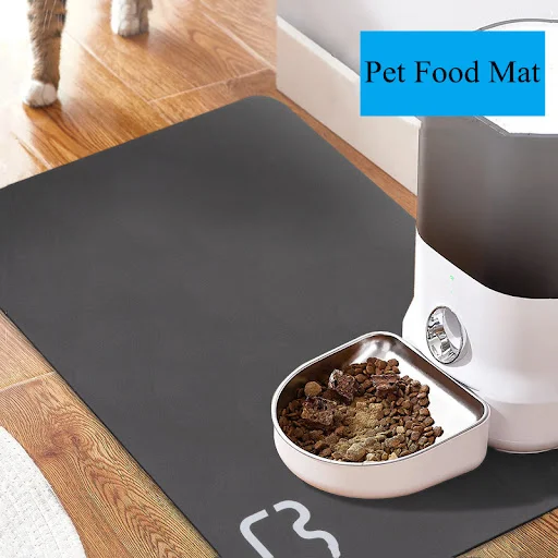 New Waterproof Pet Mat For Dog Cat Solid Color Quick Dry Pet Food Pad Pet Bowl Drinking Mat Dog Feeding Placemat Easy Wa