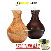 Tặng 1 Tinh Dầu Máy Phun Sương Tạo Độ Ẩm, Khuếch Tán Tinh Dầu Vân Gỗ Cổ Cao