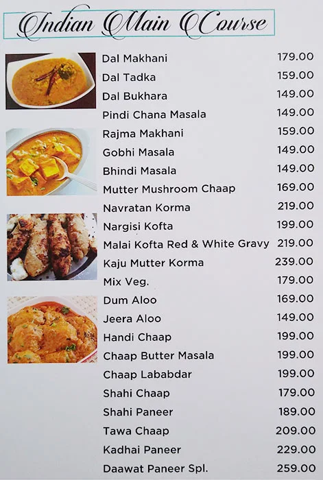 Daawat Restaurant menu 