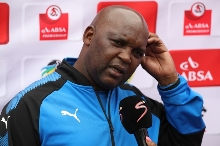 Pitso Mosimane (Head Coach) of Mamelodi Sundowns during the Absa Premiership match between Golden Arrows and Mamelodi Sundowns at Princess Magogo Stadium on December 10, 2017 in Durban.