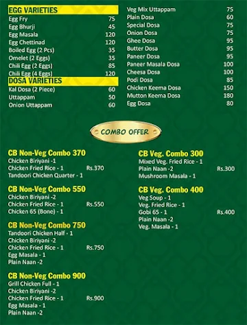 Cloud Biriyani menu 