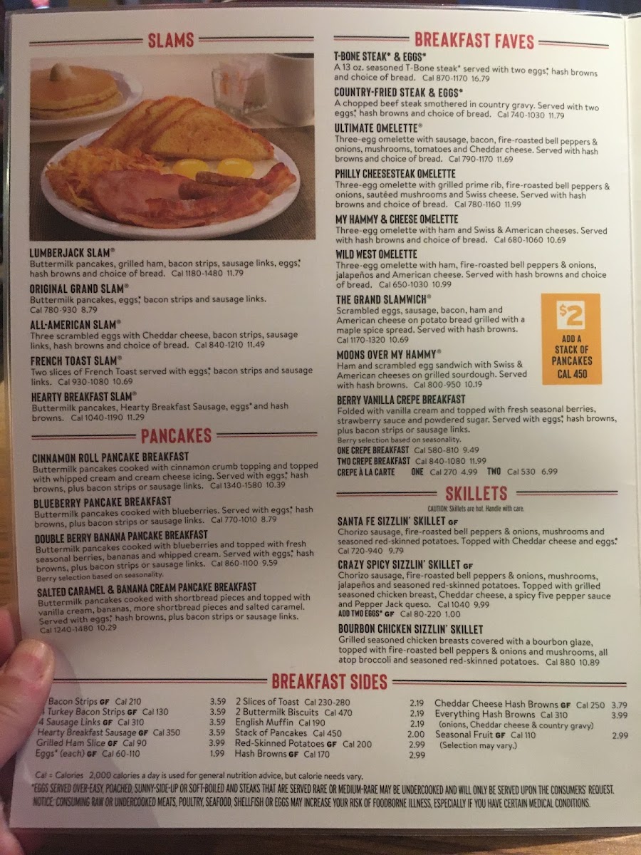 Denny's gluten-free menu