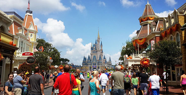 Walt Disney World’s Magic Kingdom with crowds