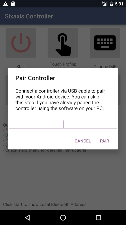   Sixaxis Controller: captura de tela 