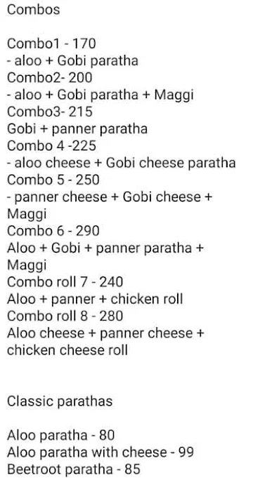 Anita's Kitchen menu 