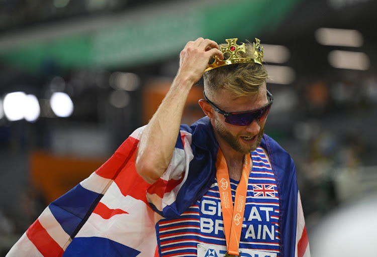 Josh Kerr of Team Great Britain celebrates winning gold in the Men's 1500m final on day five of the World Athletics Championships at the National Athletics Centre in Budapest, Hungary on Wednesday night.