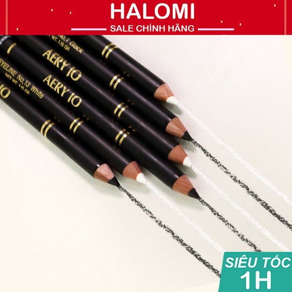 Chì Kẻ Viền Mắt Aery Jo Waterproof Pencil Eyeliner Trắng Đen Halomi Chuyên Kẻ Viền Mắt Makeup