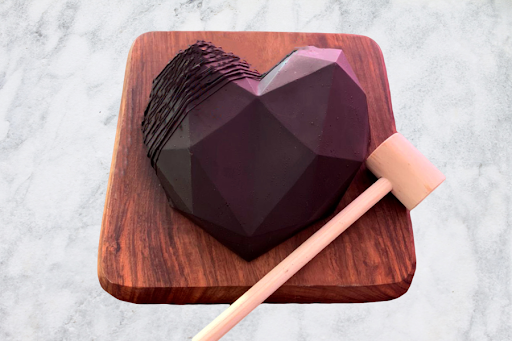 Dark Chocolate Pinata Heart Cake [Egg]