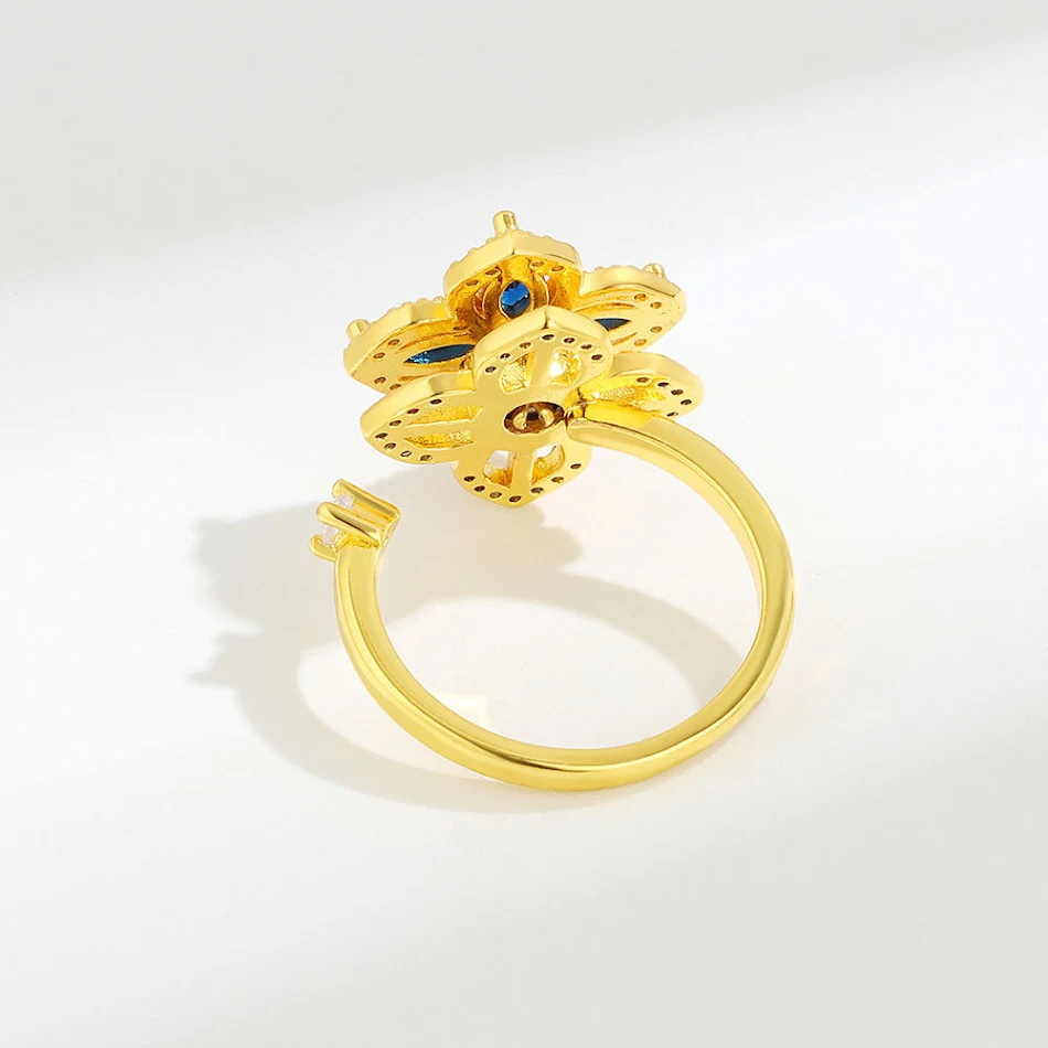 Bague femme en zircon micro-sertie anti-anxiété et décompression. Soulagement du stress avec un design élégant et tendance.