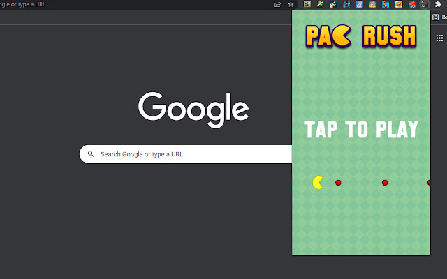 Pac-man Rush Game chrome extension