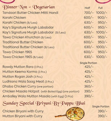 Kababz & Grill Since 1965 menu 