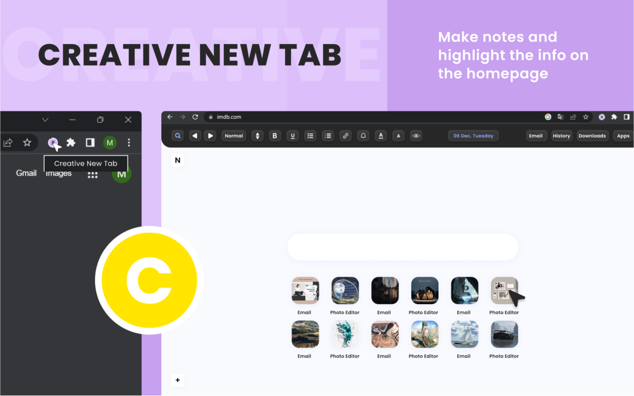 Creative New Tab Preview image 3