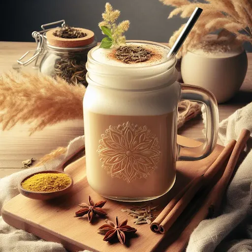 Hot Saunf Ajwain Tea Latte [450 Ml, Mason Jar]