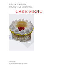 Vrinda Bakers menu 1