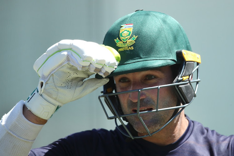 Captain Dean Elgar bats during a South Africa training session at the Sydney Cricket Ground on January 2 2023.