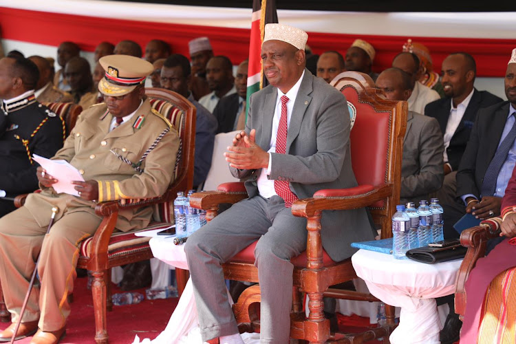 Marsabit Governor Mohamud Ali led county residents in Jamhuri day celebration held at Loglogo.