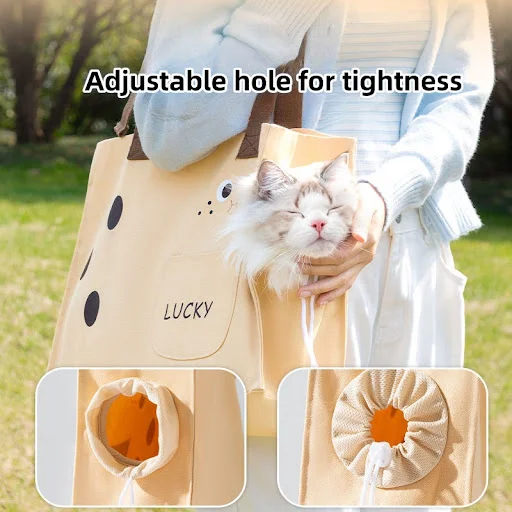 Pet Canvas Shoulder Bag Portable Travel Cats and Dogs Bag Breathable Outdoor Carrier Bag for Small Pet Kitten and Puppy