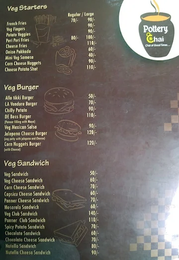 Pottery Chai menu 