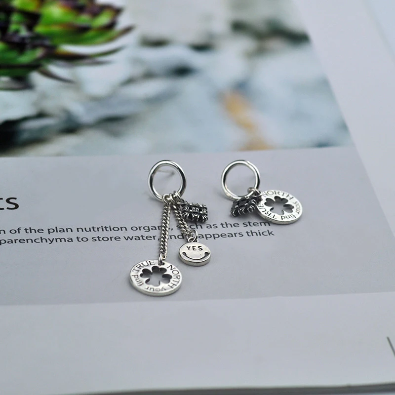 Pendientes geométricos para mujer de plata de ley S925, etiqueta inglesa, diseño sencillo, perfectos para un look elegante y moderno.