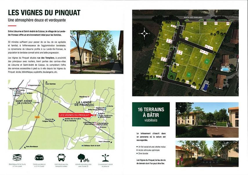 Vente terrain  363 m² à La Lande-de-Fronsac (33240), 79 000 €