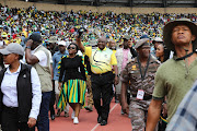 ANC president Cyril Ramaphosa Arrives at the Dr Molemela stadium, Free State where the ANC in celebrating its birthday. 
