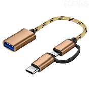 Dây Cáp Chuyển Đổi Otg Đầu Cắm Type C Sang Đầu Cắm Usb 3.0 2 Trong 1