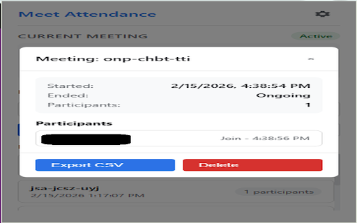 Google Meet Attendance Tracker screenshot 1